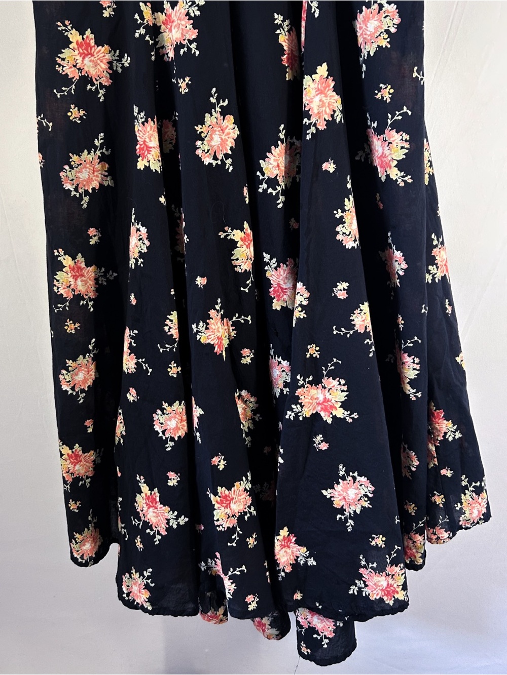 Free People Sea Glass Midi Dress Black Floral Sweetheart Coquette Stevie Nicks 6 - Picture 6 of 9